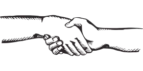 Monochrome Handshake Clipart Symbolizing Unity and Mutual Understanding