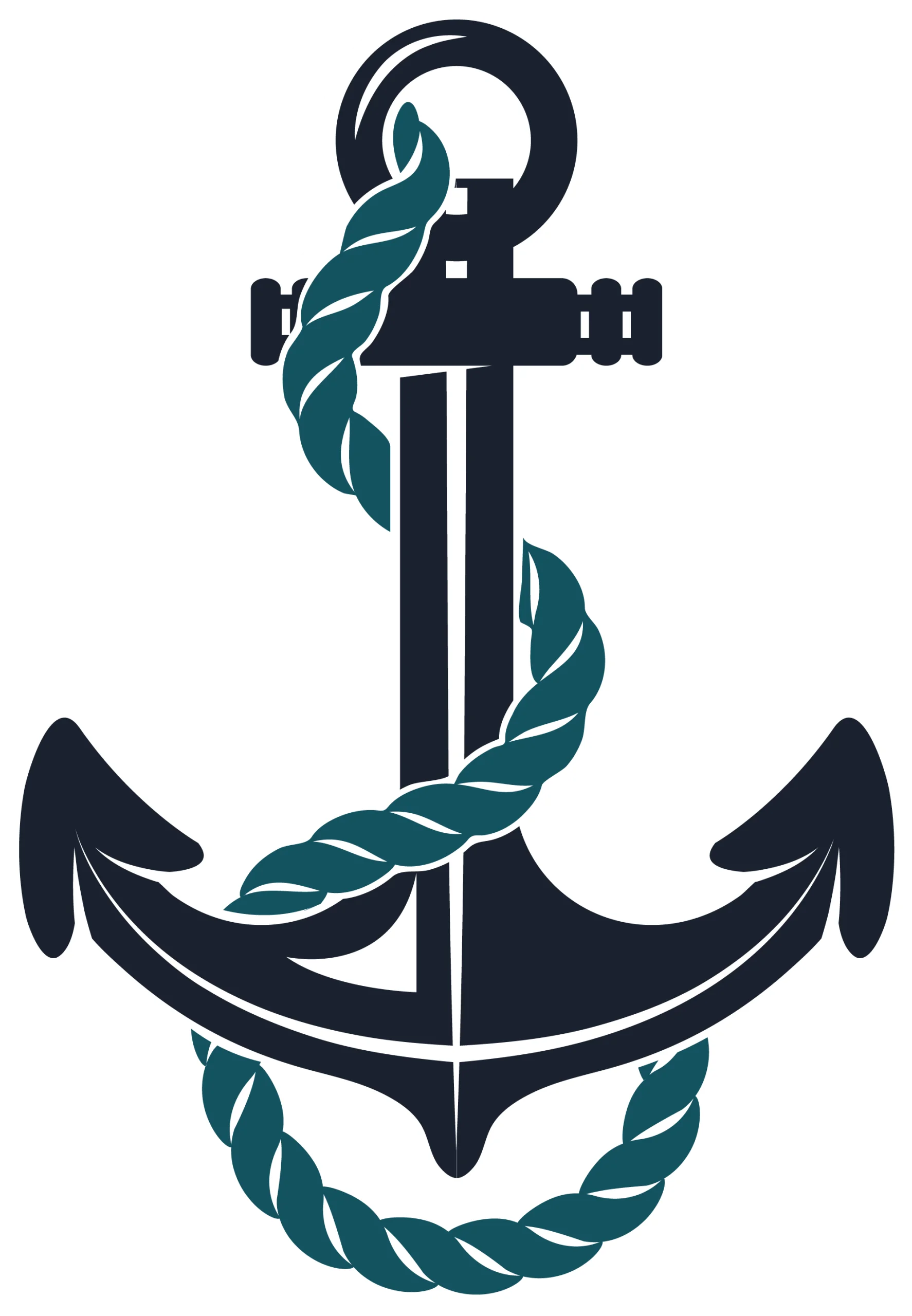 Nautical Anchor Clipart with Entwined Maritime Rope Illustration Design