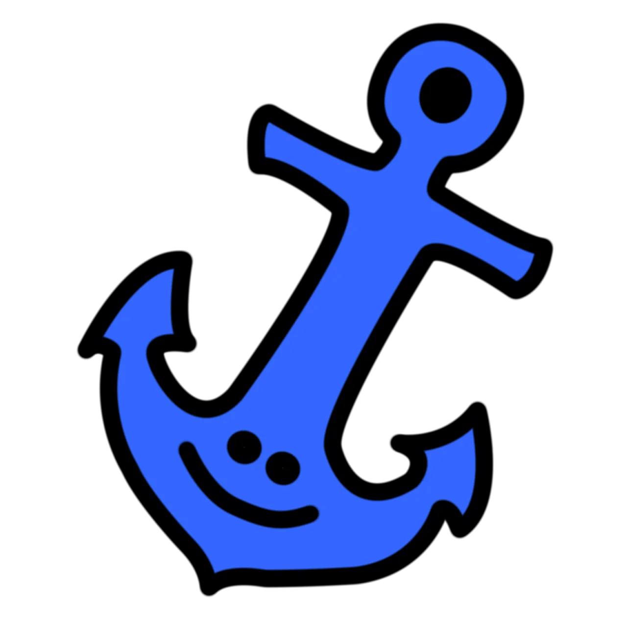 Nautical Blue Anchor Clipart: Maritime Symbol of Stability and Seafaring Adventure