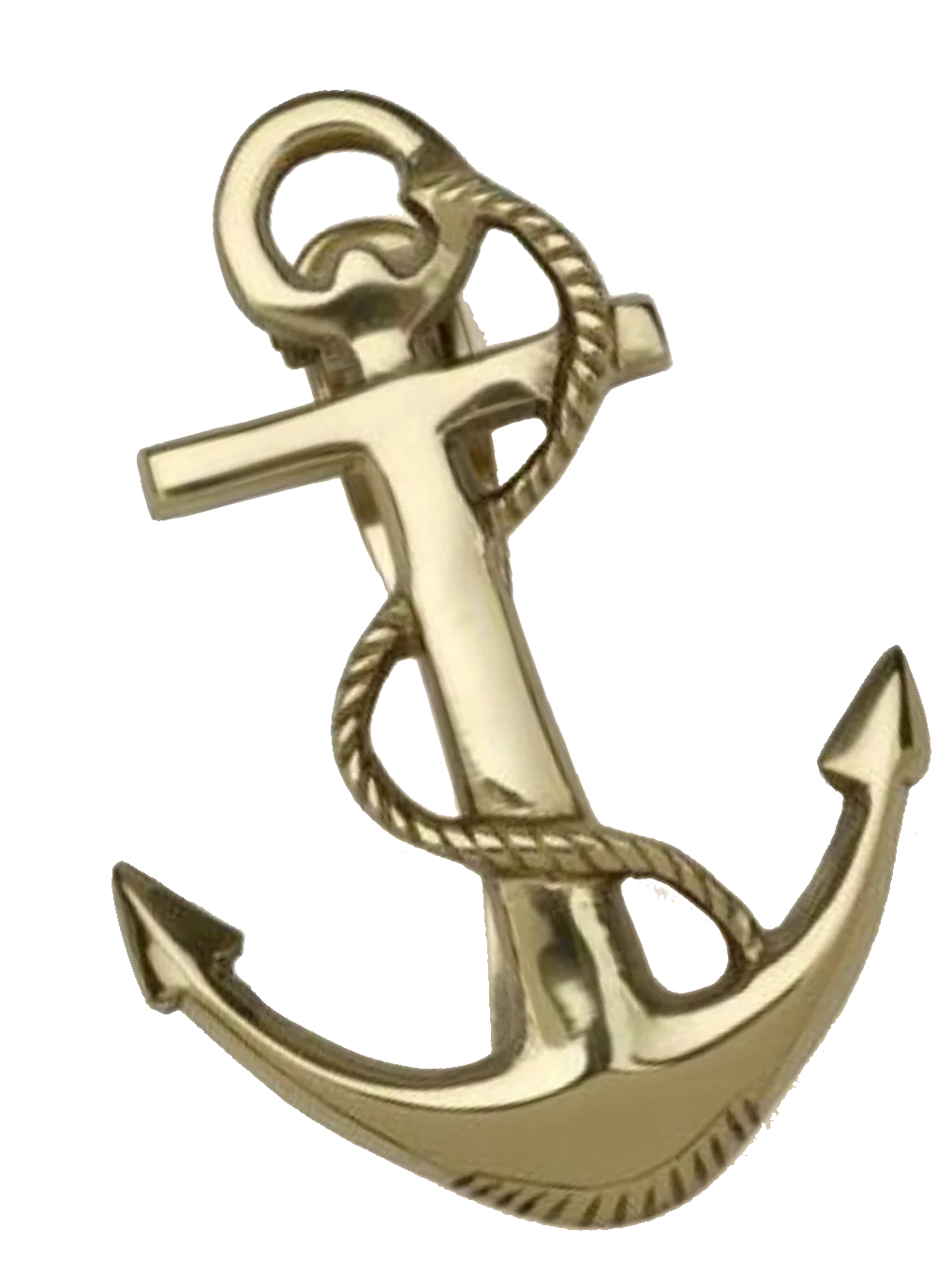 Nautical Golden Metallic Maritime Anchor Clipart Design Illustration