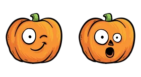 Playful Cartoon Pumpkin Clipart with Charming Animated Facial Expressions