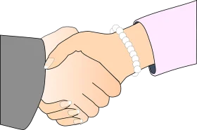 Professional Business Partners Sealing Agreement with Handshake Clipart Illustration