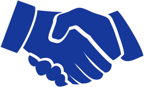 Professional Business Partnership Blue Handshake Clipart Symbolizing Agreement