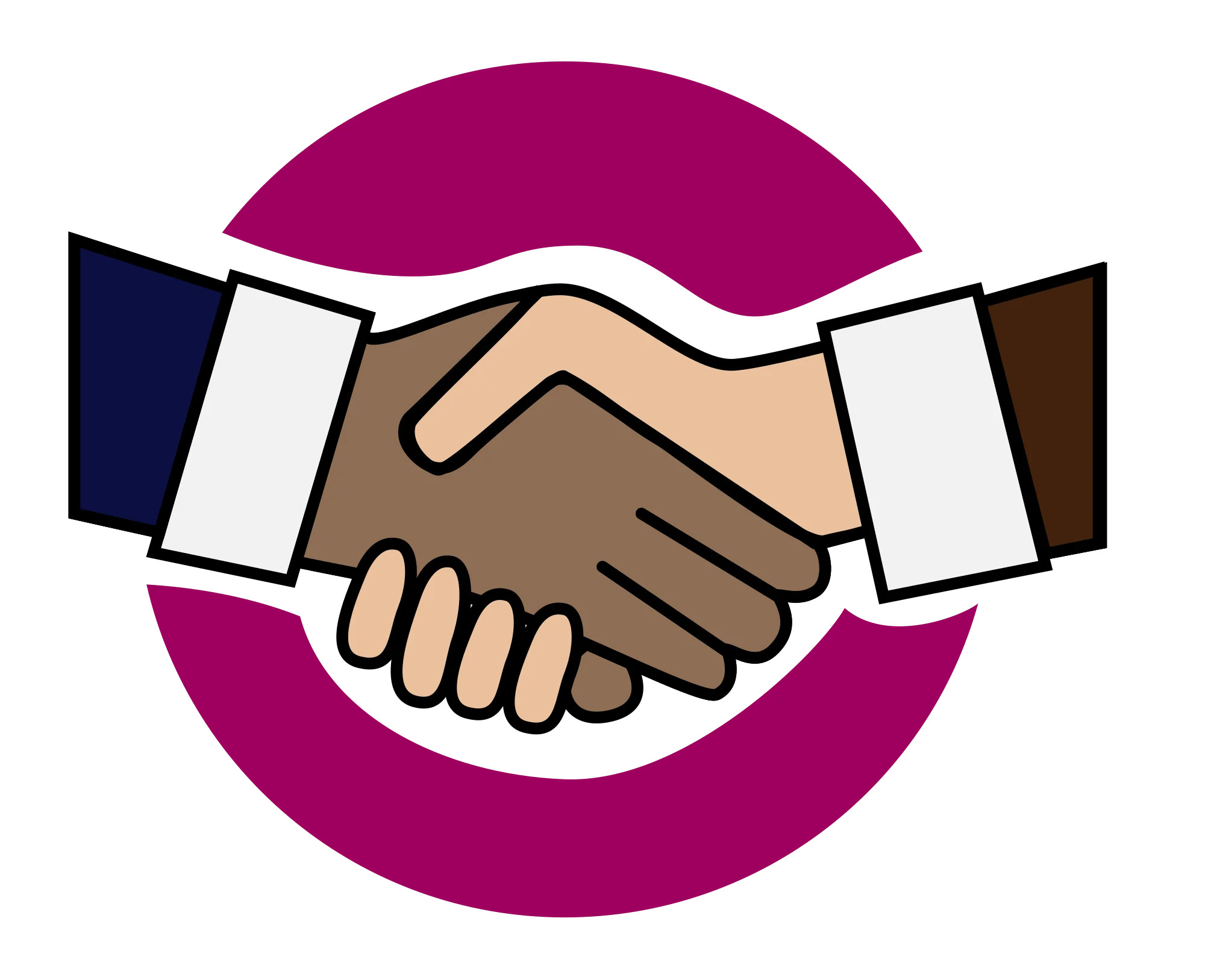 Professional Business Partnership Handshake Clipart Design with Bold Circular Background