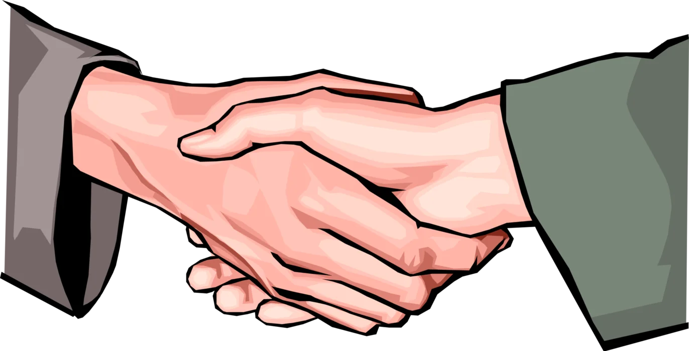 Professional Business Partnership Handshake Clipart Illustration Design