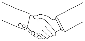 Professional Business Partnership Handshake Minimalist Line Art Clipart Design