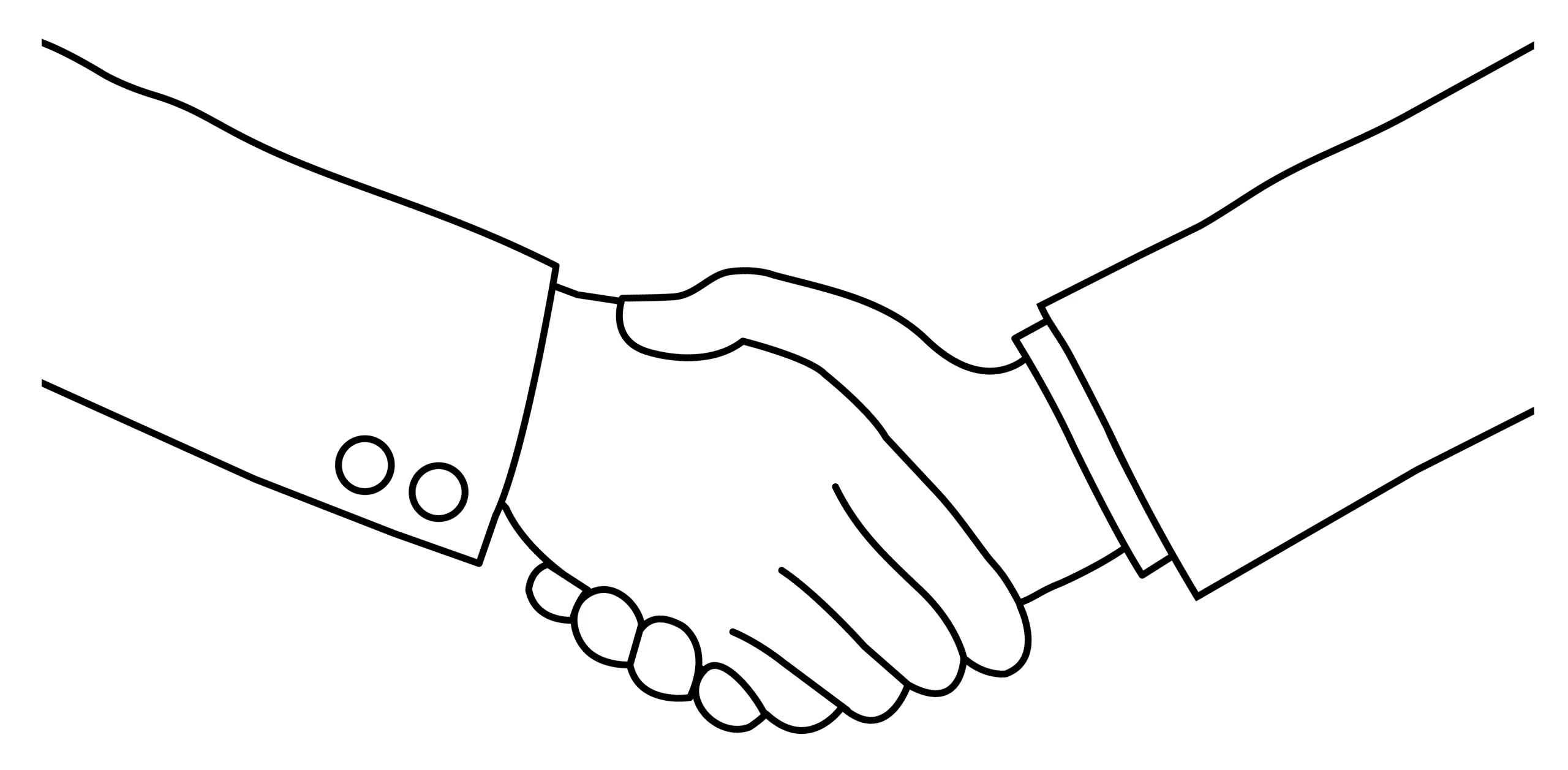 Professional Business Partnership Handshake Minimalist Line Art Clipart Design