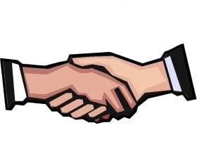 Professional Business Partnership Handshake Symbolic Clipart Illustration