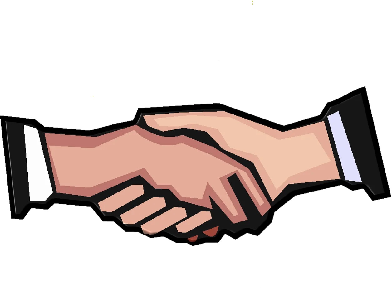 Professional Business Partnership Handshake Symbolic Clipart Illustration