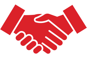 Professional Crimson Handshake Symbol Clipart - Business Partnership Concept