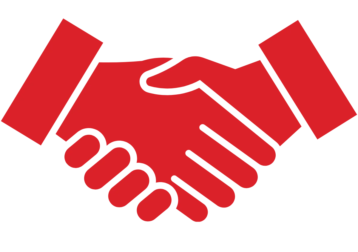 Professional Crimson Handshake Symbol Clipart - Business Partnership Concept