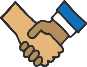 Professional Partnership Handshake Minimalist Clipart Design Symbol