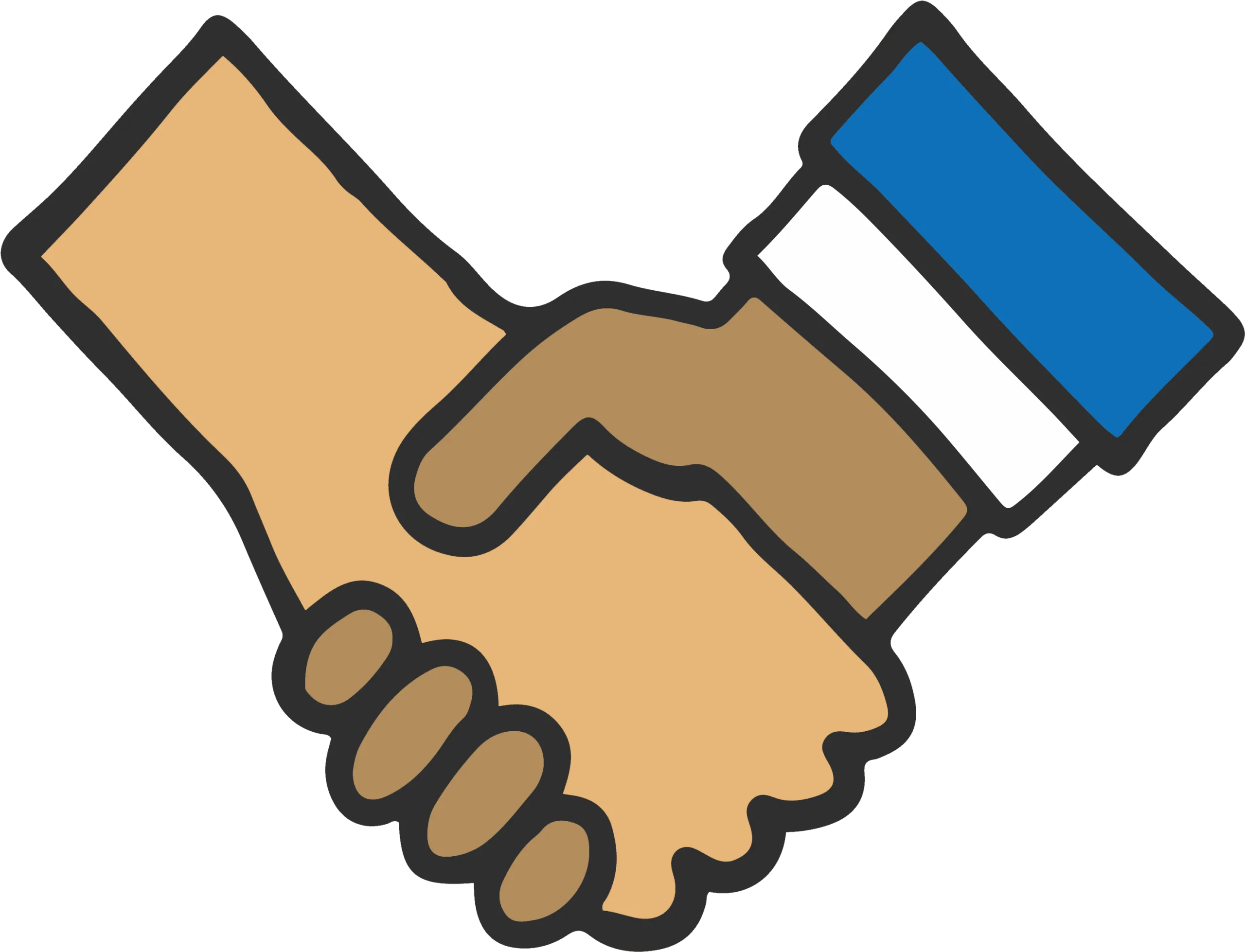 Professional Partnership Handshake Minimalist Clipart Design Symbol