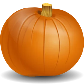 Realistic Orange Halloween Pumpkin Clipart with Soft Shading and Smooth Texture