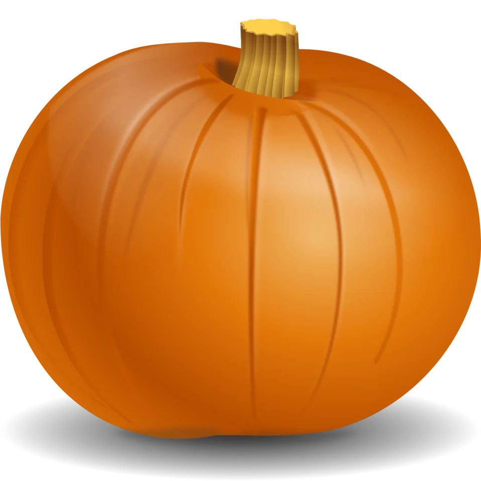 Realistic Orange Halloween Pumpkin Clipart with Soft Shading and Smooth Texture