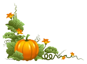 Rustic Autumn Harvest Pumpkin and Vine Botanical Clipart Design Element