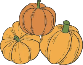 Rustic Autumn Harvest Pumpkins Clipart: Warmth of Seasonal Illustration
