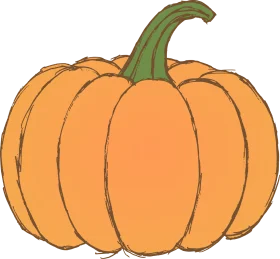 Rustic Orange Autumn Harvest Pumpkin Illustration Clipart Design