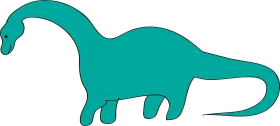 Serene Teal Brachiosaurus Long-Necked Dinosaur Silhouette Clipart Design