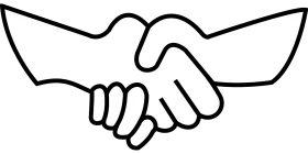 Simple Black and White Minimalist Handshake Clipart Symbol of Partnership