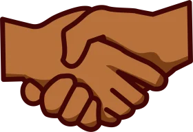 Simplified Brown Two-Toned Handshake Clipart Symbolizing Unity and Agreement