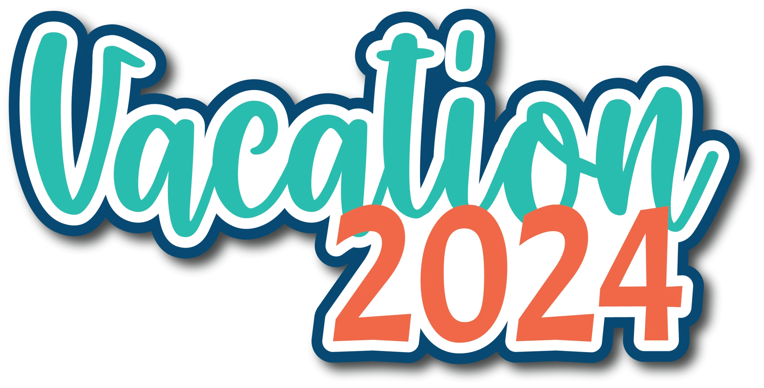 Vacation 2024 Colorful Playful Handwritten Stylized Clipart Design