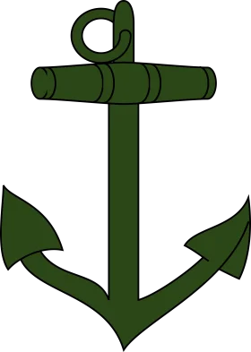 Vintage Military Green Nautical Anchor Clipart Design for Maritime Enthusiasts