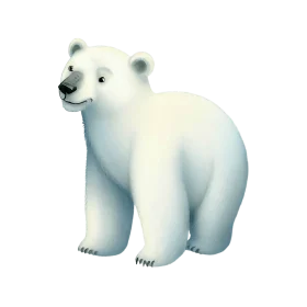Adorable Arctic Friend: Soft and Serene Polar Bear Clipart Illustration