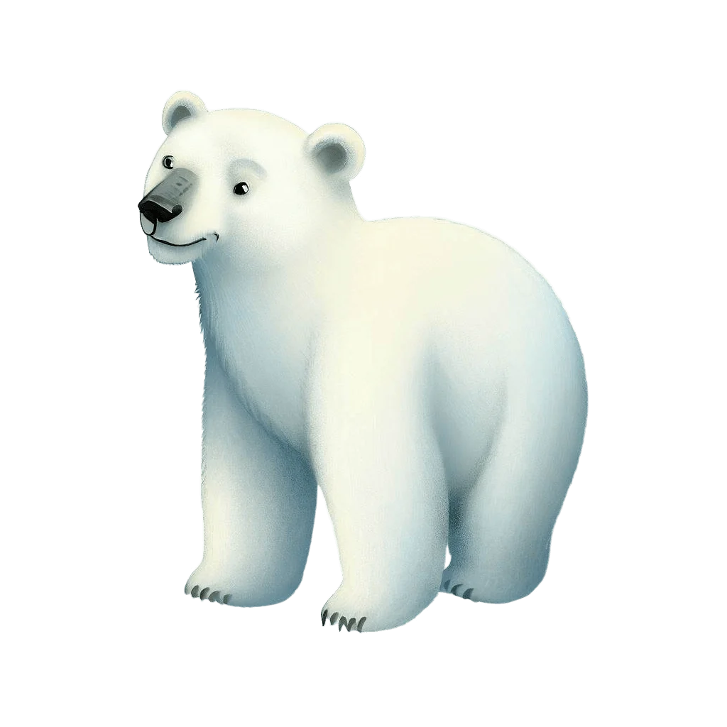 Adorable Arctic Friend: Soft and Serene Polar Bear Clipart Illustration