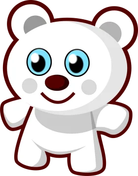 Adorable Cartoon Polar Bear Clipart: Cute and Playful Cartoon Character Design
