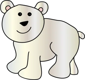 Adorable Minimalist Polar Bear Clipart - Cute Cartoon Arctic Friend Design
