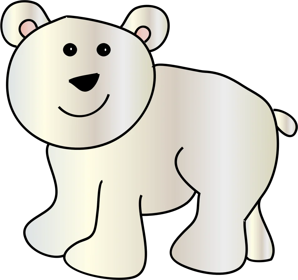 Adorable Minimalist Polar Bear Clipart - Cute Cartoon Arctic Friend Design