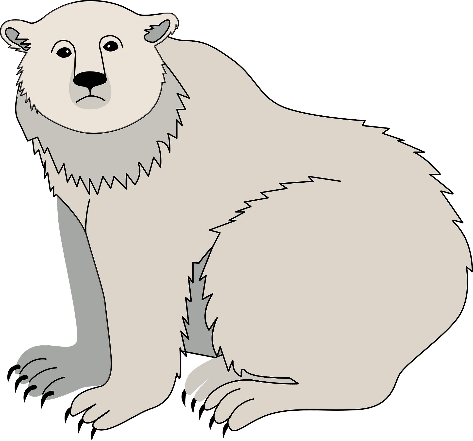 Adorable Minimalist Polar Bear Clipart: Soft Fur and Gentle Demeanor