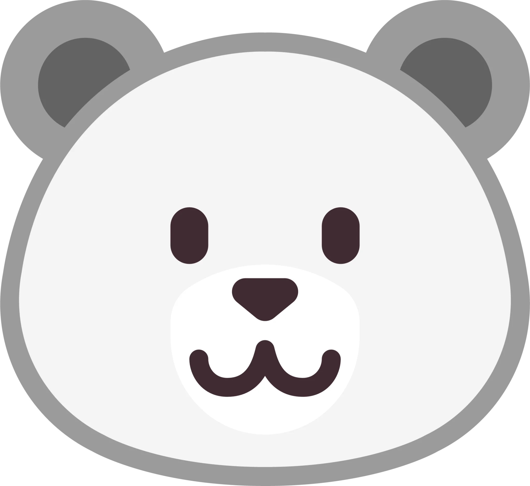 Adorable Minimalist Polar Bear Clipart with Cute Rounded Design and Soft Ears