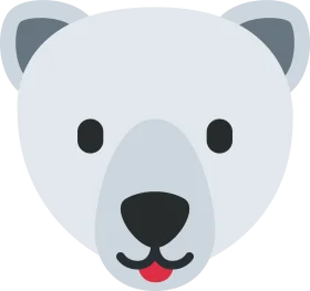 Adorable Minimalist Polar Bear Clipart with Cute Rounded Design