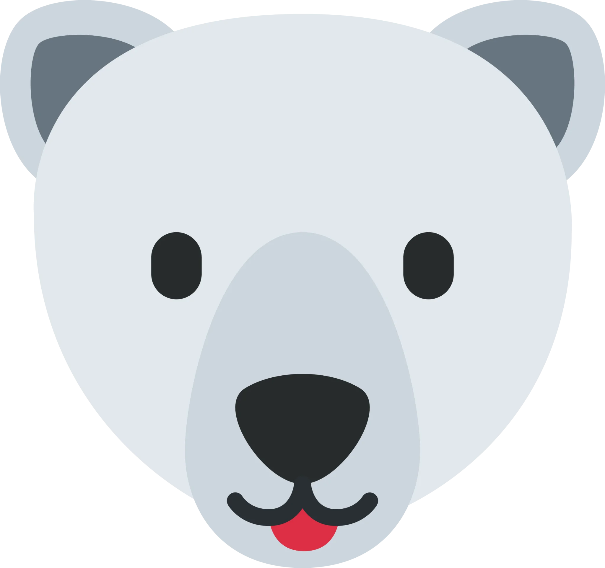 Adorable Minimalist Polar Bear Clipart with Cute Rounded Design