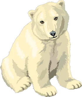 Adorable Polar Bear Clipart: Soft Illustrated Arctic Wildlife Graphic Design