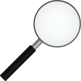 Classic Black and Silver Professional Research Magnifying Glass Clipart Illustration