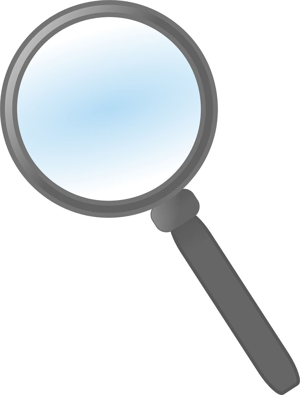 Classic Monochromatic Magnifying Glass Clipart for Search and Investigation Designs