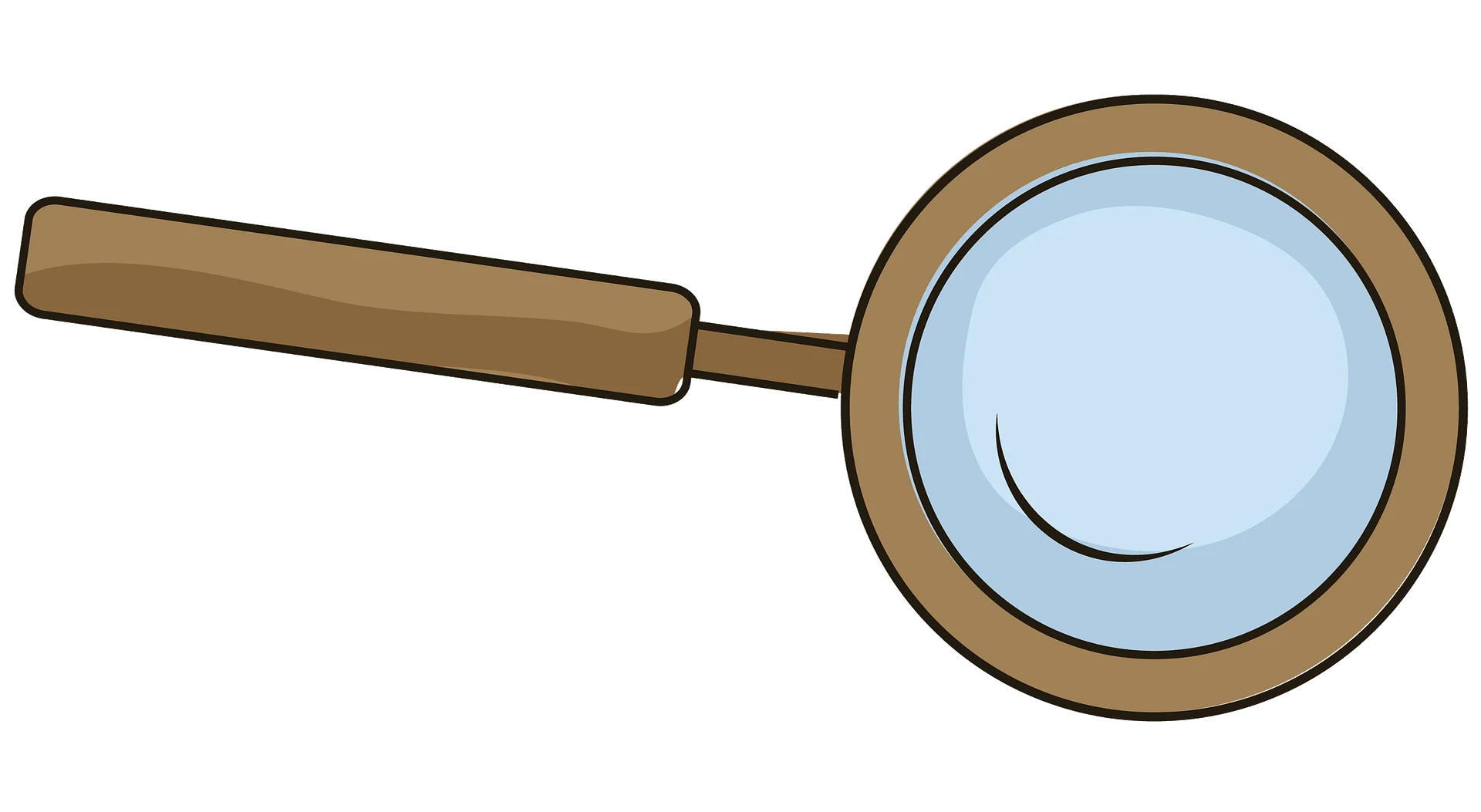 Classic Vintage Style Magnifying Glass Clipart Illustration with Wooden Handle