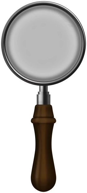 Detailed Classic Magnifying Glass Clipart with Wooden Handle and Silver Lens