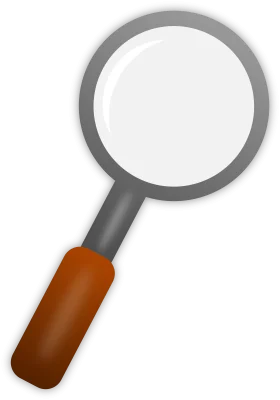 Detailed Realistic Magnifying Glass Clipart with Wooden Handle and Silver Rim