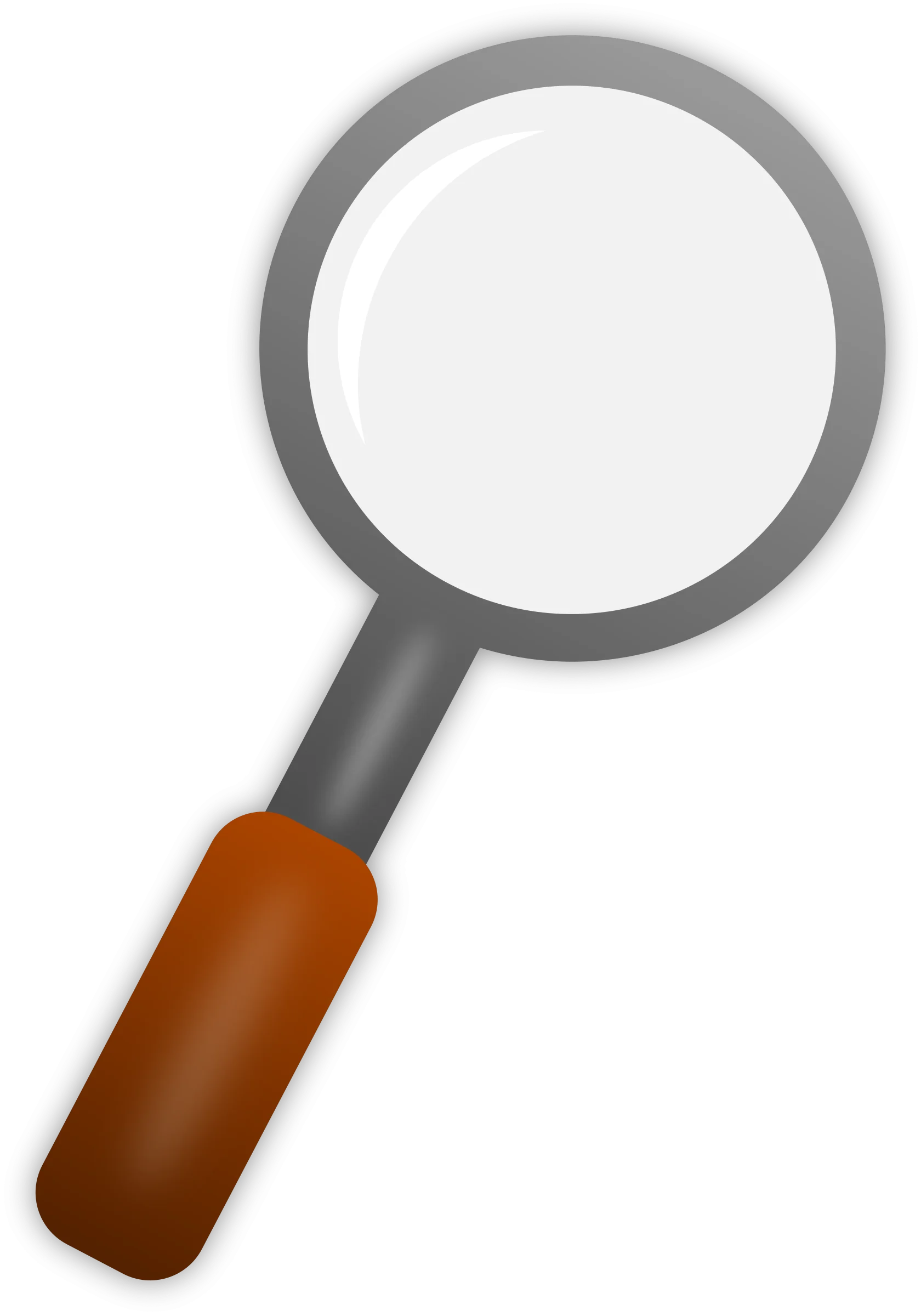 Detailed Realistic Magnifying Glass Clipart with Wooden Handle and Silver Rim