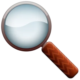 Detailed Wooden-Handled Magnifying Glass Clipart with Soft Gradient Lens