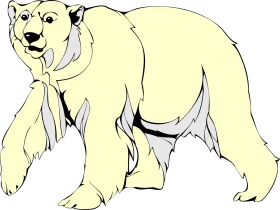 Elegant Minimalist Polar Bear Arctic Wildlife Graphic Clipart Illustration