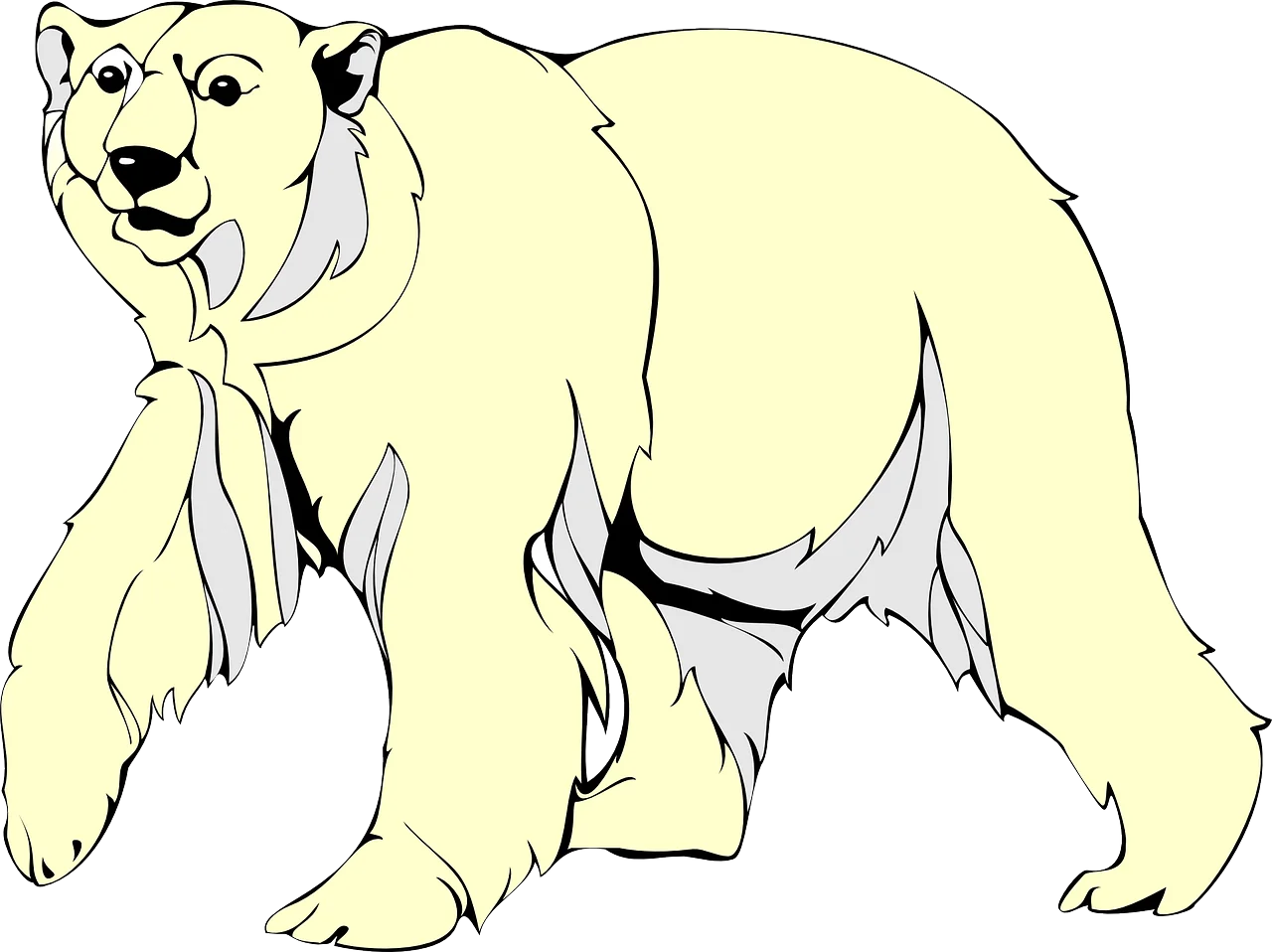 Elegant Minimalist Polar Bear Arctic Wildlife Graphic Clipart Illustration