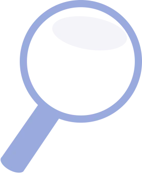 Elegant Soft Blue Magnifying Glass Clipart Illustration for Search and Zoom