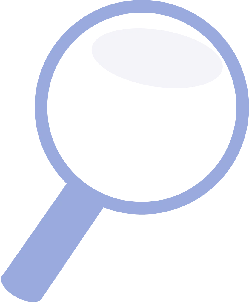 Elegant Soft Blue Magnifying Glass Clipart Illustration for Search and Zoom