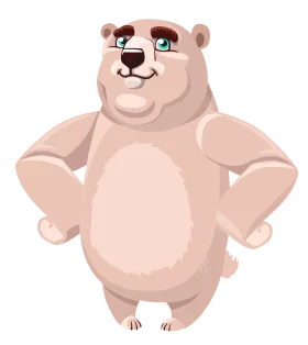 Friendly Chubby Cartoon Polar Bear Clipart with Whimsical Charm and Playful Expression