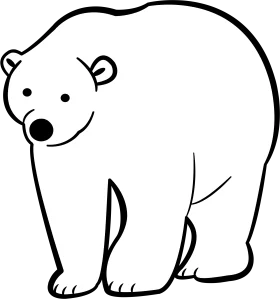 Minimalist Black and White Polar Bear Clipart with Simple Elegant Lines